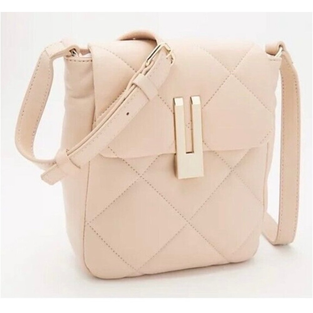 Vince Camuto NWT Quilted Leather Crossbody - Cream/Cafe